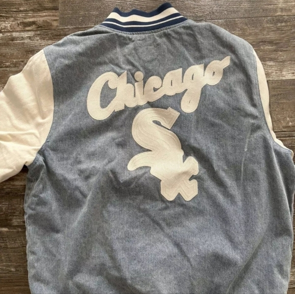 Denim white sox varsity jacket - Picture 3 of 3